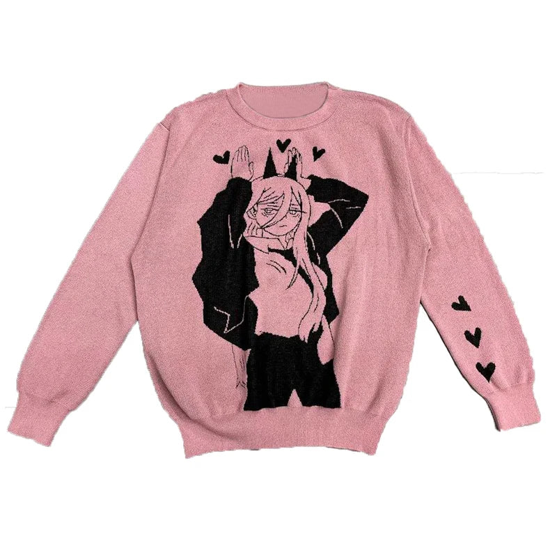 Chainsaw Man Power Sweater Pink