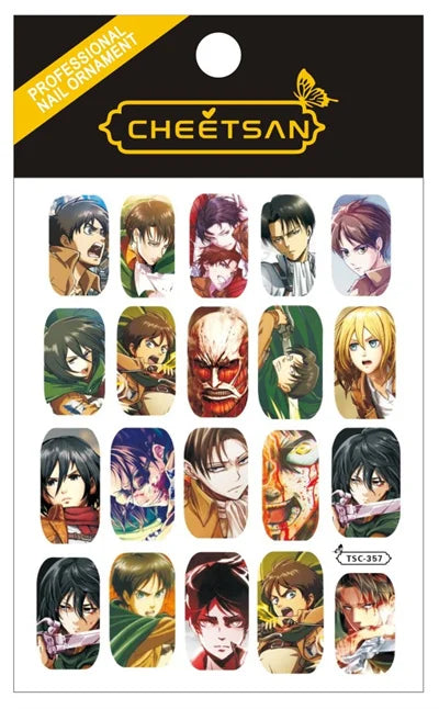 Attack on Tatin Anime Acrylic Nails Sticker