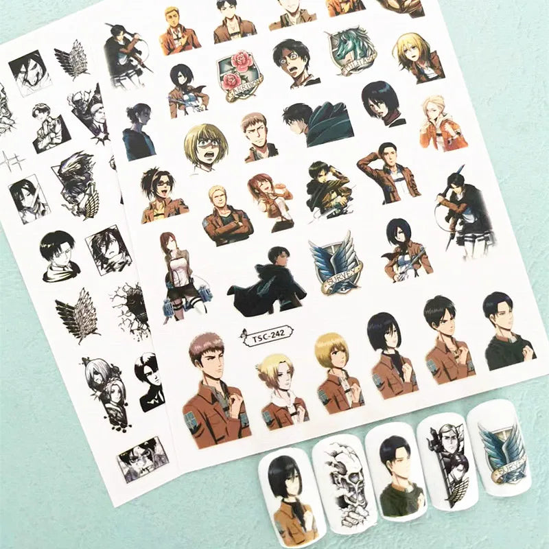 Attack On Titan Anime Acrylic Nails Sticker