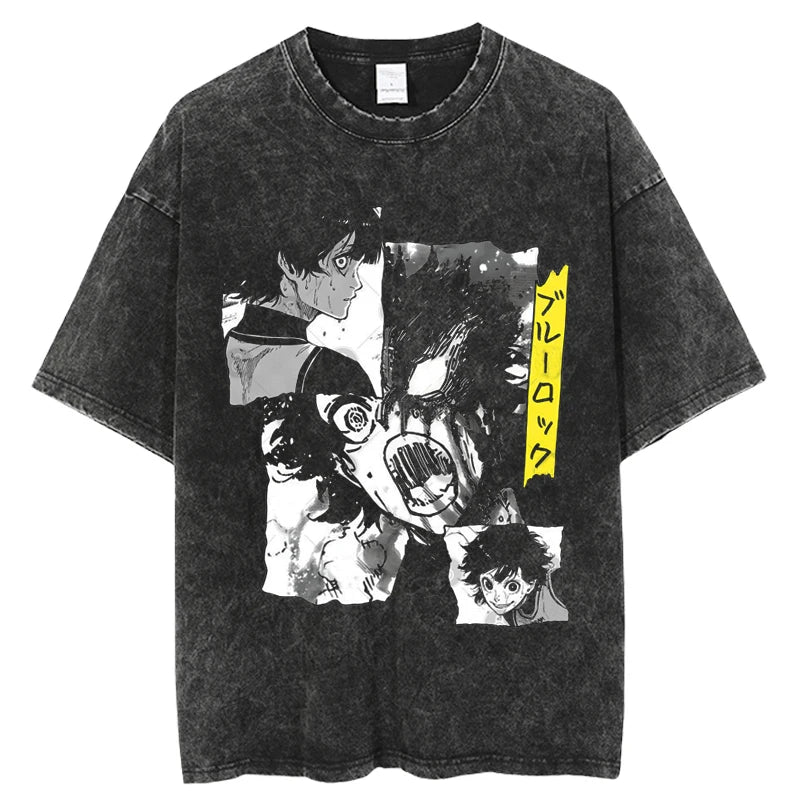 Bluelock Anime Vintage Tshirt Black 15