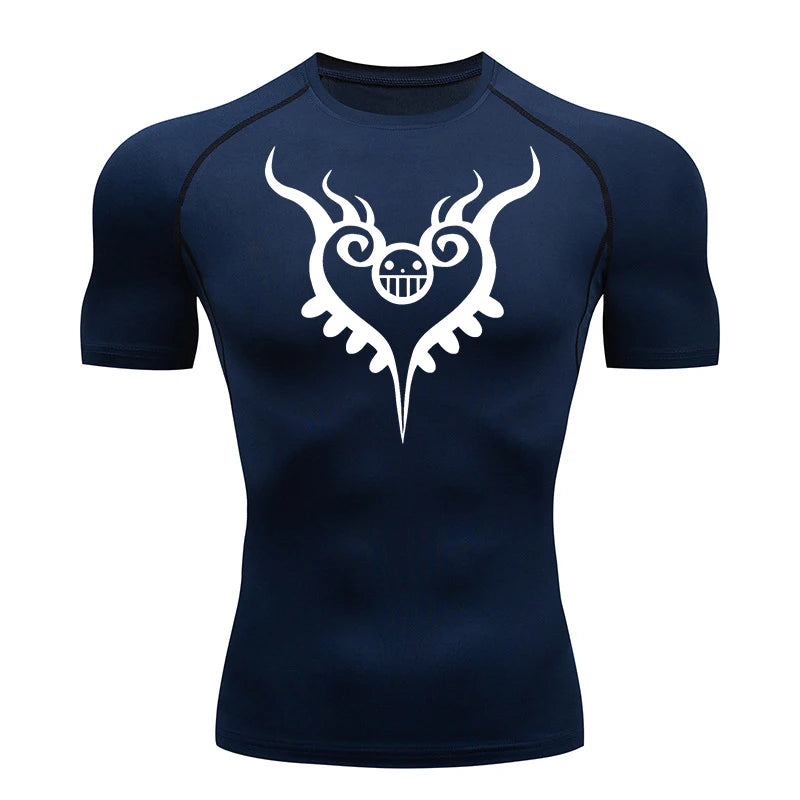 Onepiece Anime Gym Fit Tshirt Navy Blue 2
