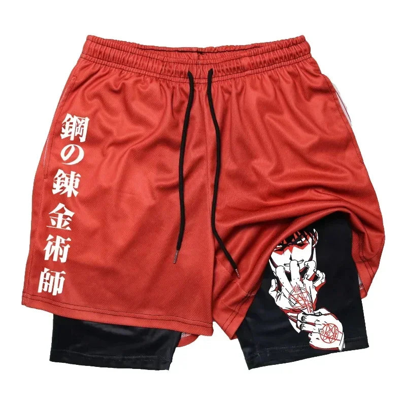 Fullmetal Alchemist 2 in 1 Double Layer Shorts Style 3