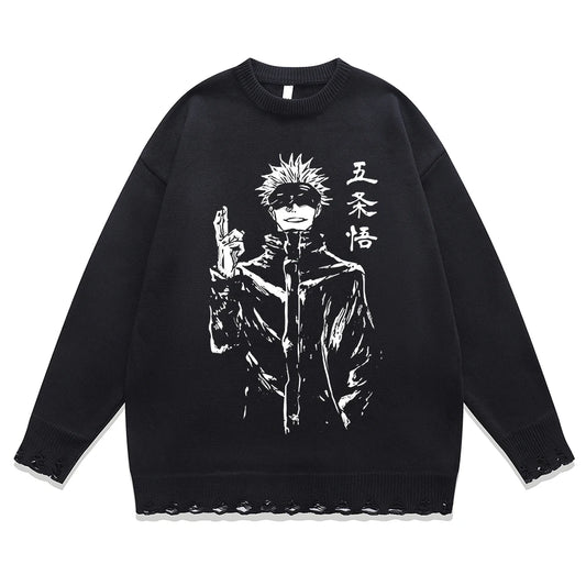 Satoru Gojo Anime Sweater Black