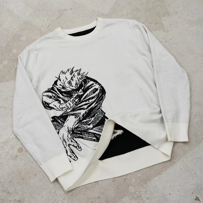 Gojo Satoru Anime Sweater WHITE