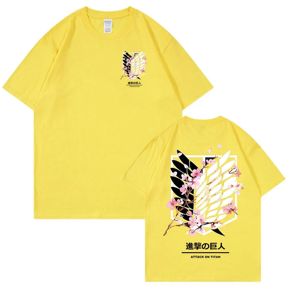 Anime Attack on Titan AOT Logo T-Shirt Yellow