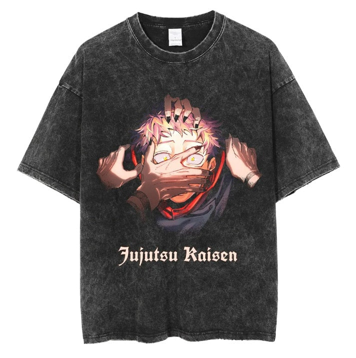 Jujutsu Kaisen Vintage T Shirt Black4