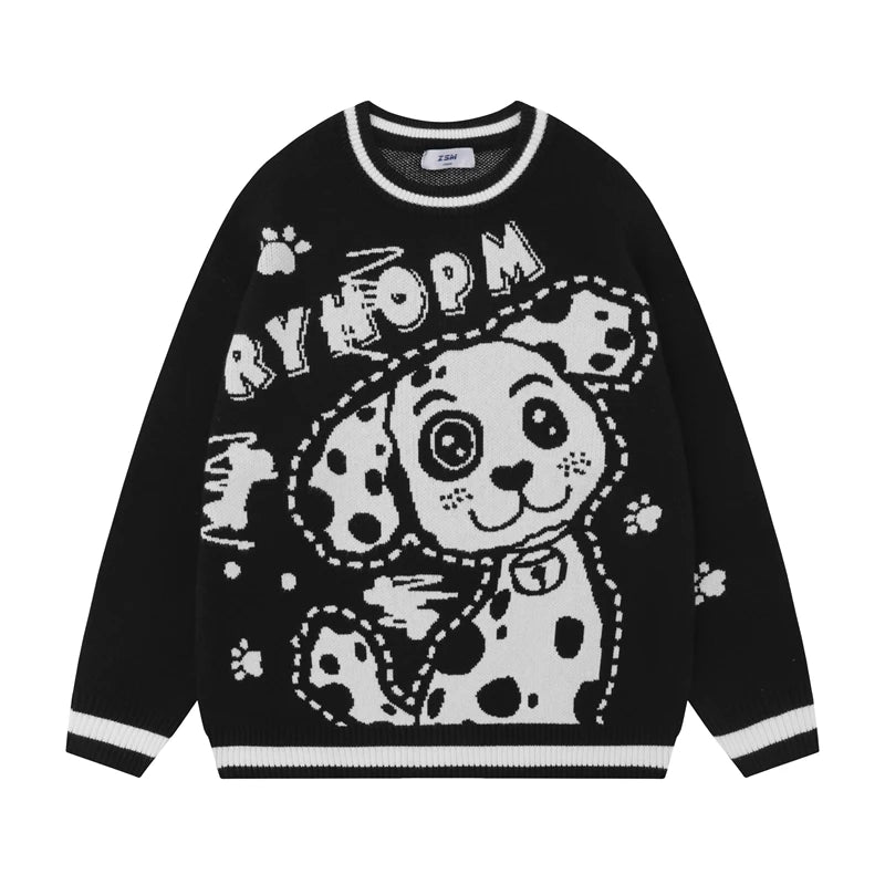 Japanese Design Pullover Sweater black 5