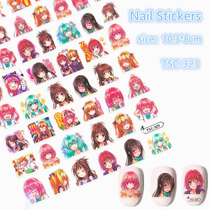 To Love Ru Anime Acrylic Nails Sticker