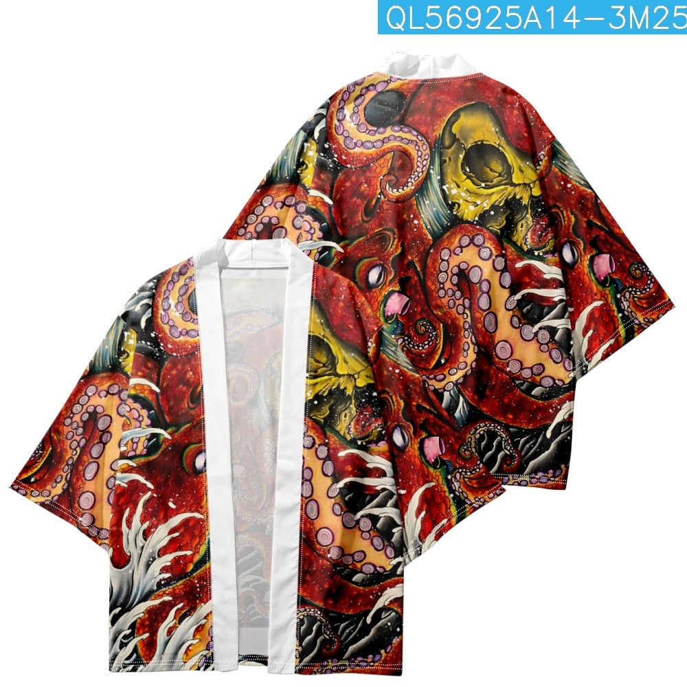 Japanese Octopus Style Kimono Dress