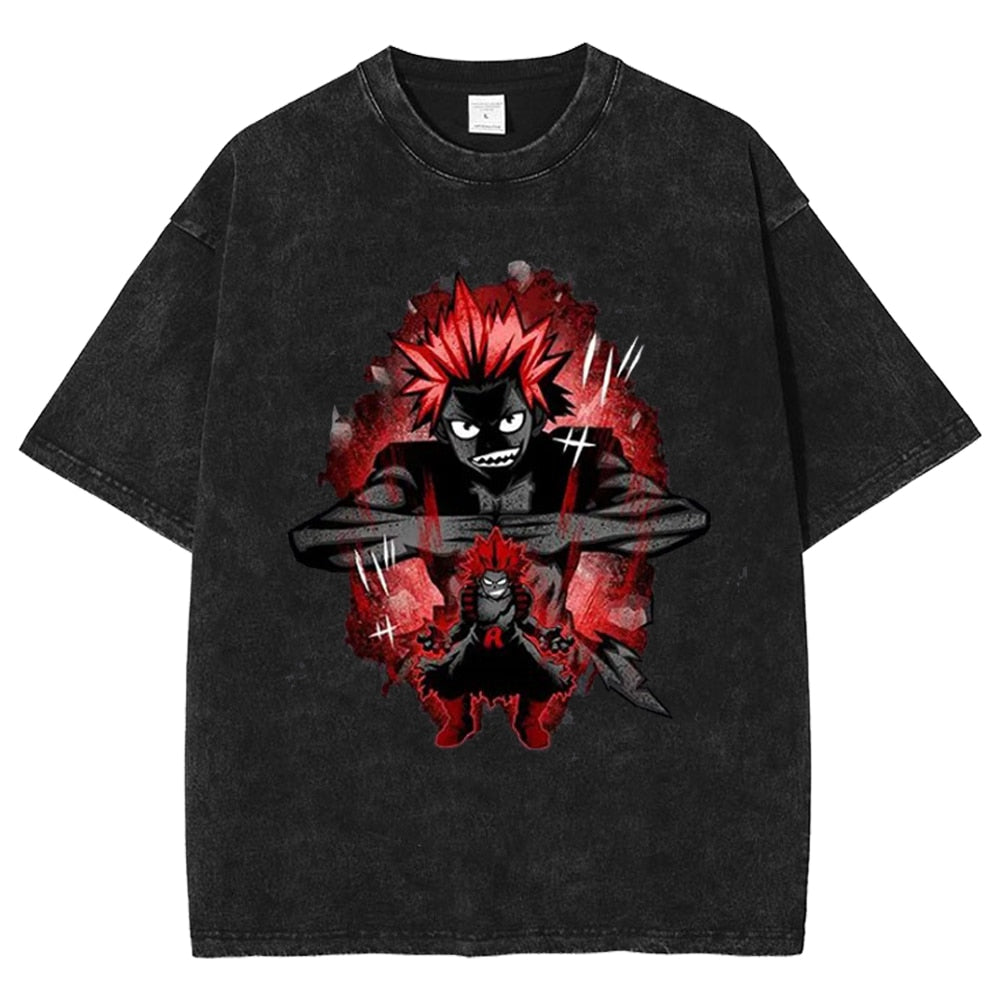Boku no Hero Academia Vintage Washed T Shirt Black5