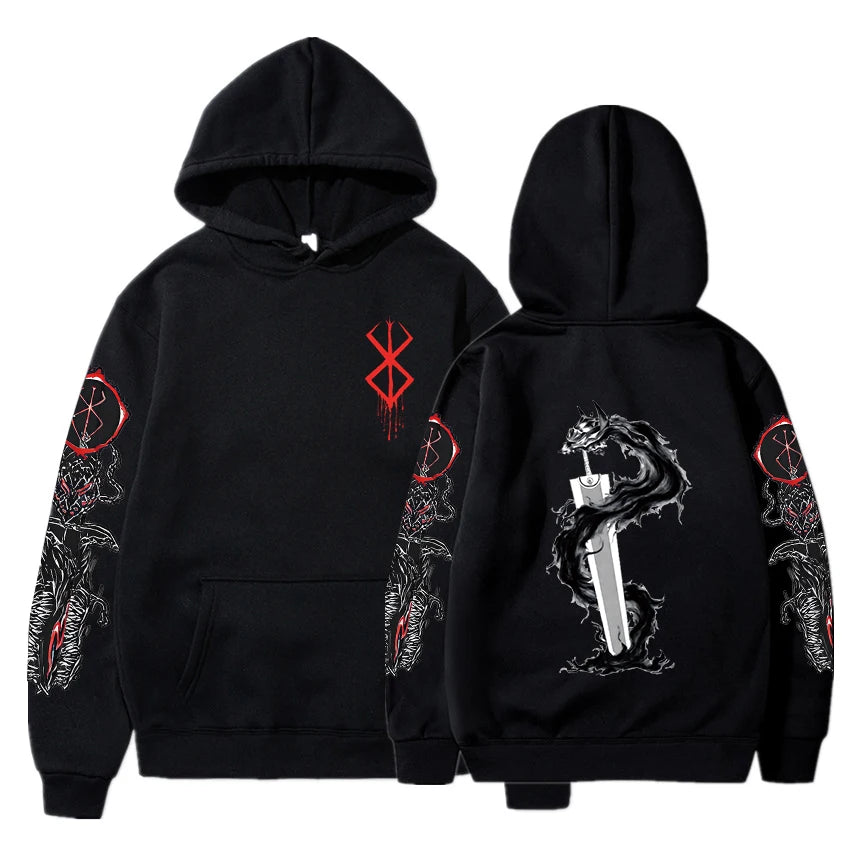 Berserk Guts Anime Cotton Hoodie Black 12