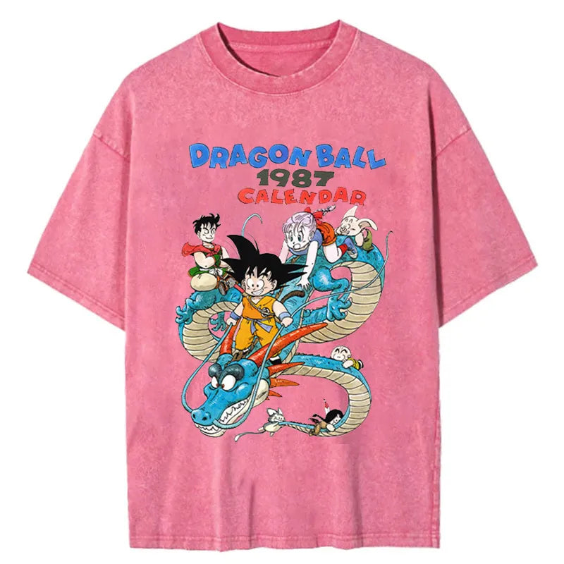 Dragonball 1987 Calendar Vintage Tshirt Pink
