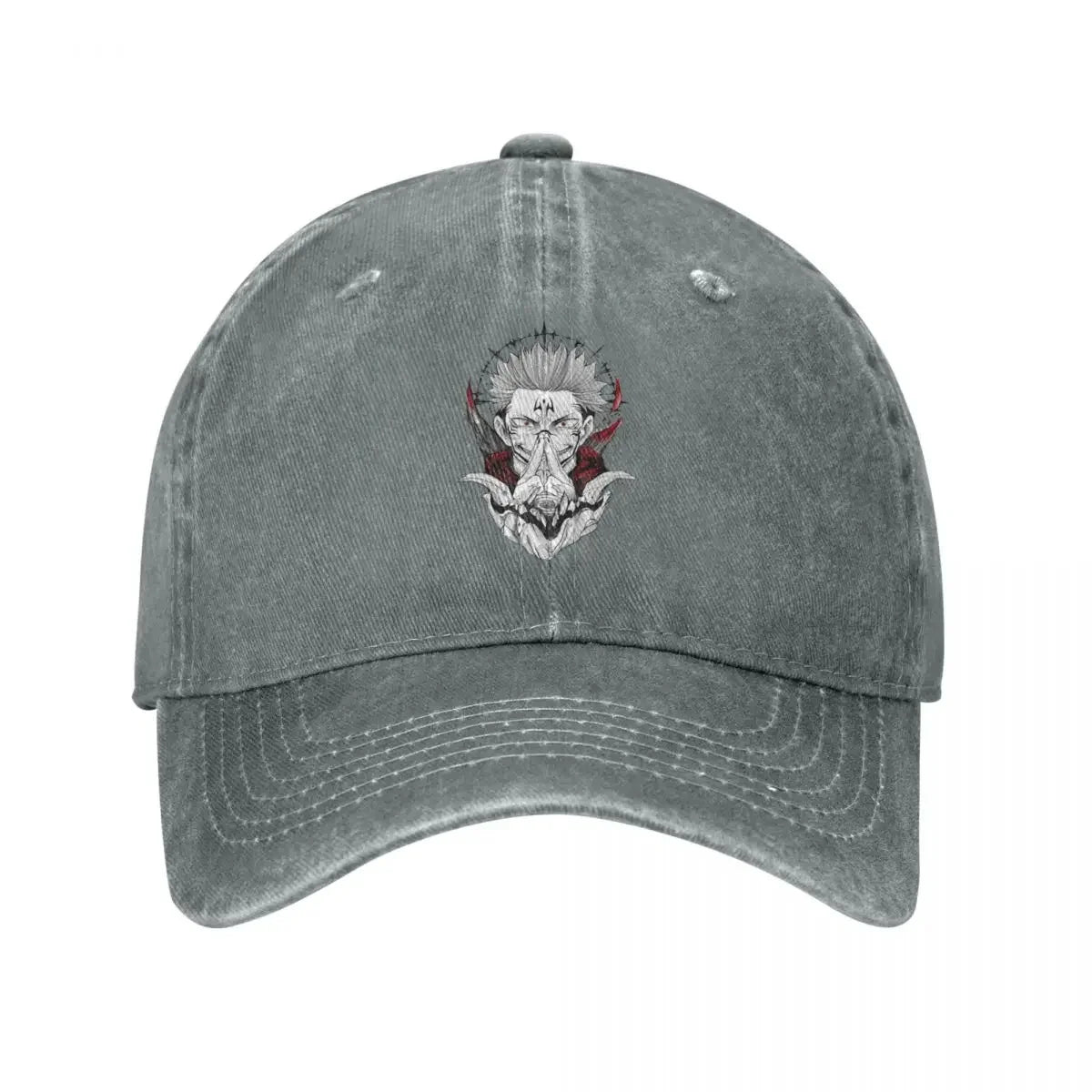 Jujutsu Kaisen Sukuna Denim Cap GRAY Adjustable