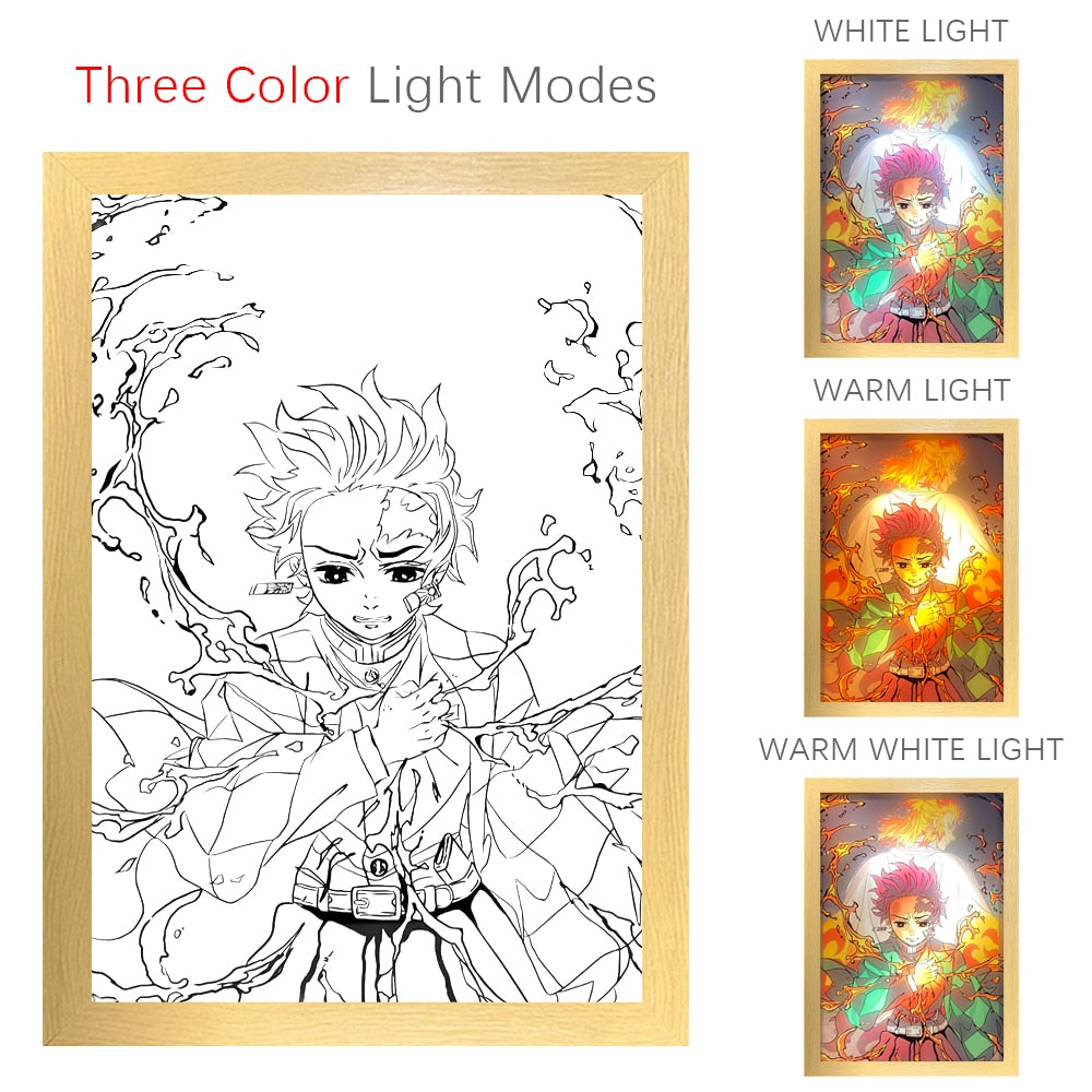Peinture Lumineuse LED, Style Anime, 3 Types De Modes D'éclairage