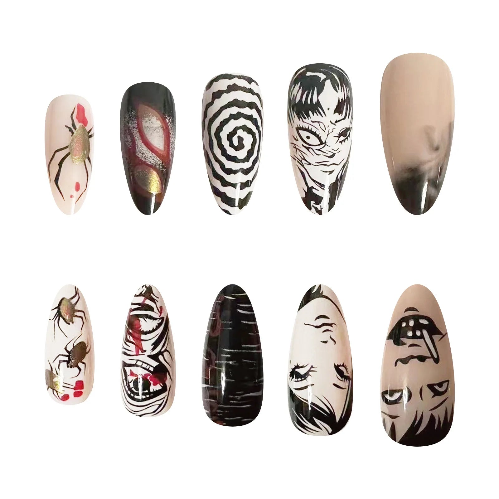 Junji Ito Anime Acrylic Nails