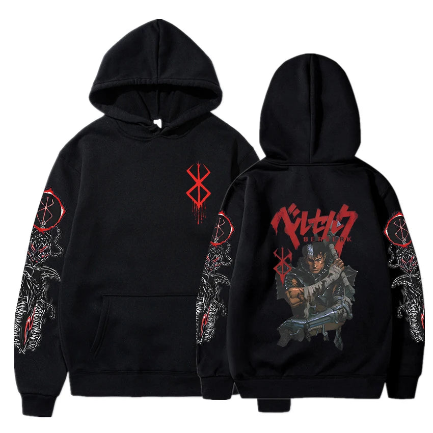 Berserk Guts Anime Cotton Hoodie Black 6