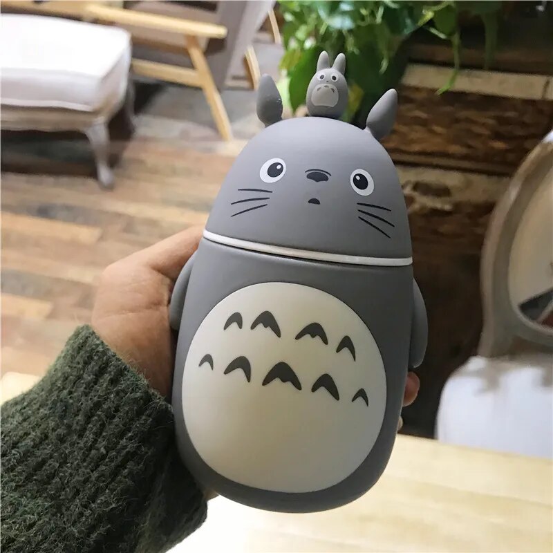 Totoro Portable Thermos Tumbler Bottle GREY V2 300ML STAINLESS STEEL