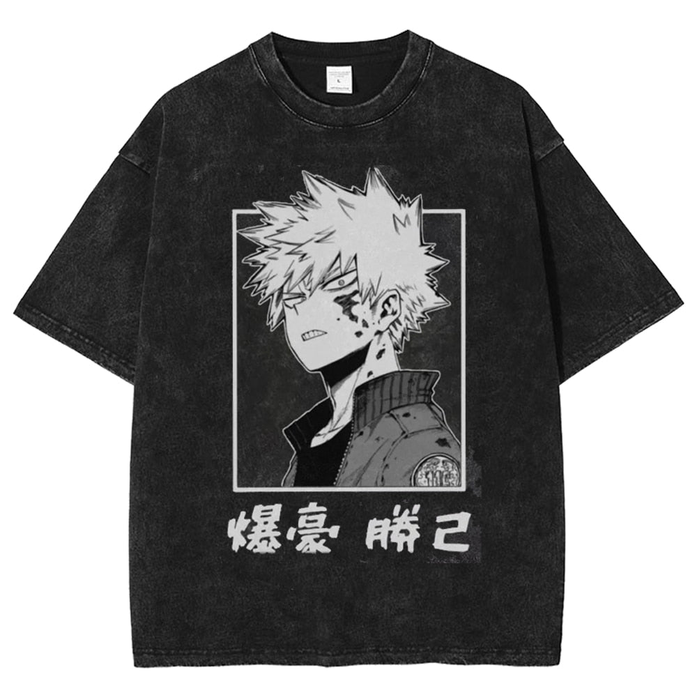 Boku no Hero Academia Vintage Washed T Shirt Black8
