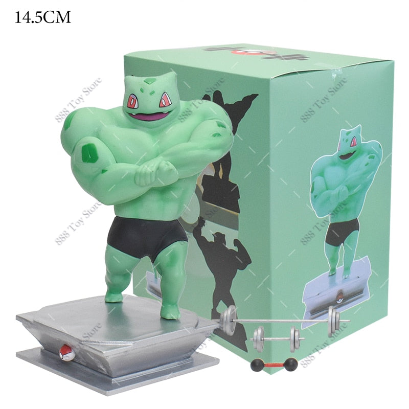 Anime Pokemon Muscle Man Action Figure Bulbasaur with box