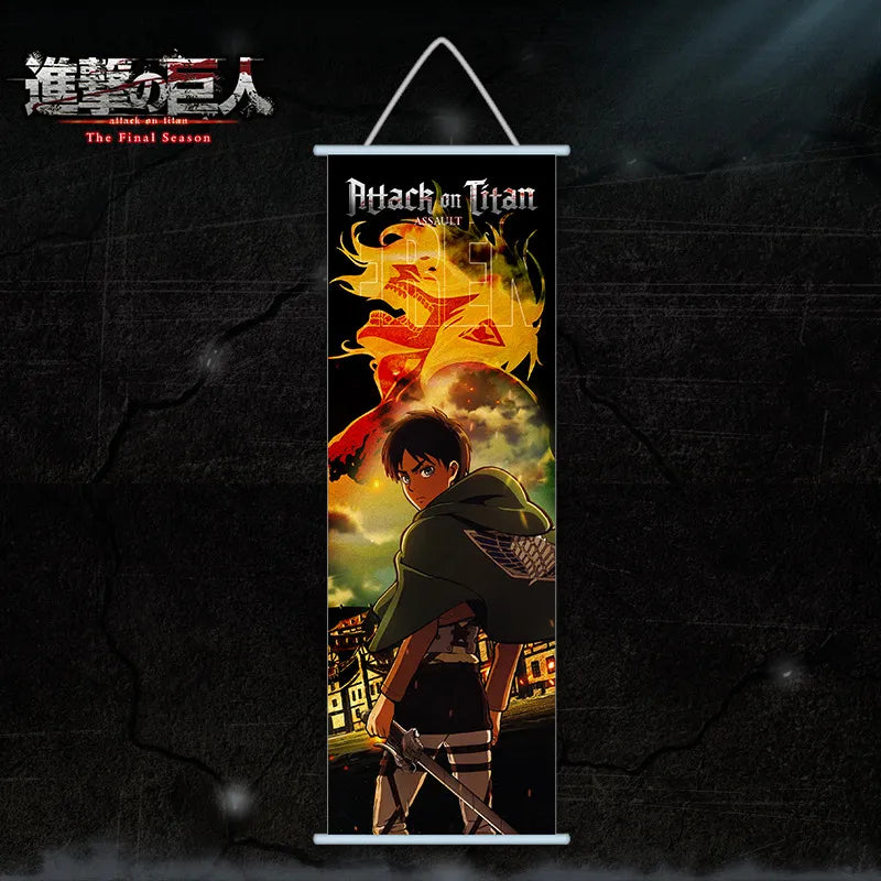 Attack on Titan Scroll Canvas Poster 2 25x70