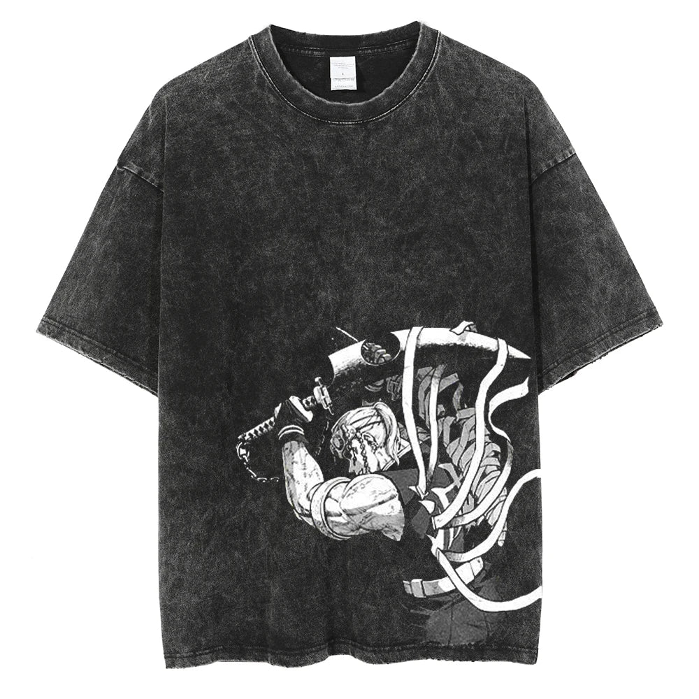 Demon Slayer Rengoku Vintage Tshirt Black 4