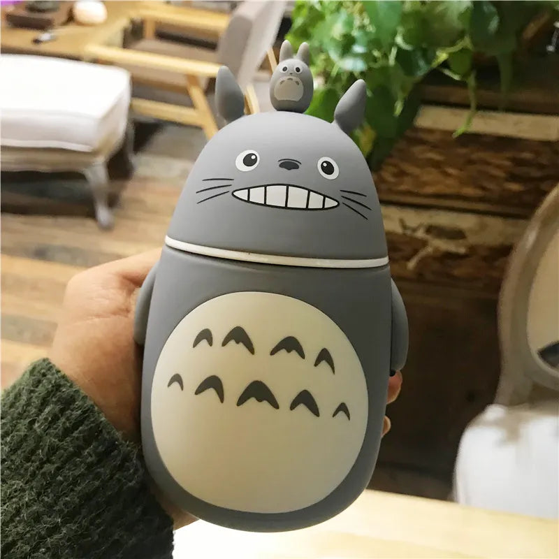 Totoro Portable Thermos Tumbler Bottle GREY 300ML STAINLESS STEEL