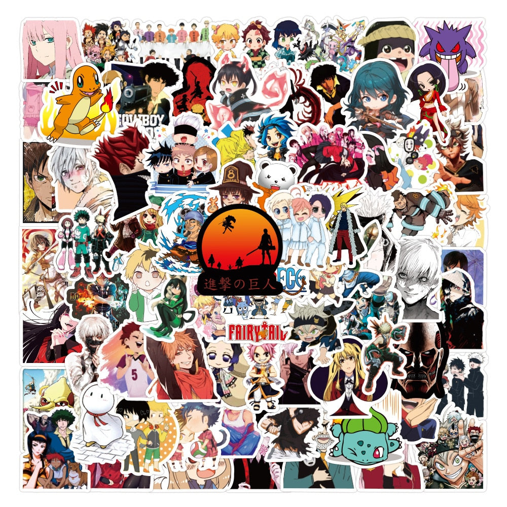 PACK 100 STICKERS ANIME