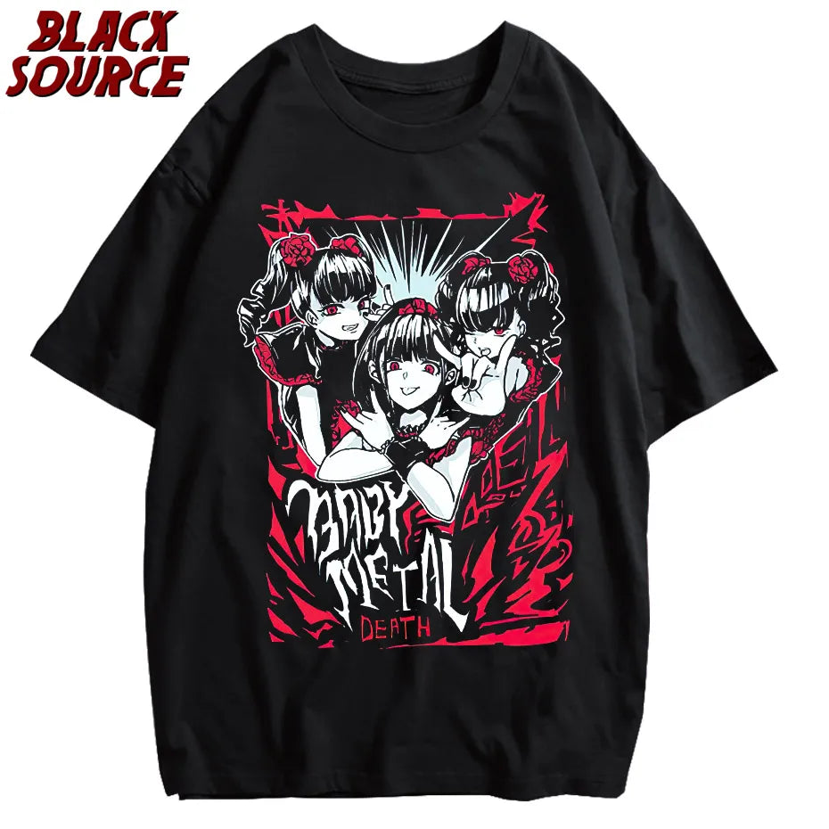 Anime Baby Metal Vintage Tshirt black