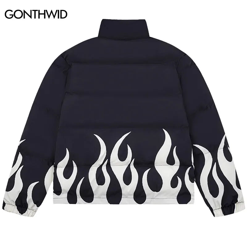 Anime Flame Puffer Jacket
