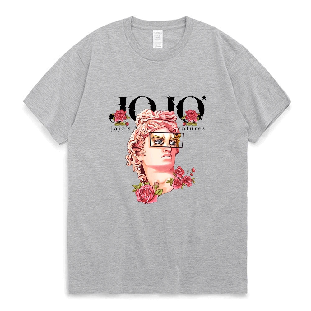 Jojo Bizarre Adventure Greek Design T Shirt GRAY