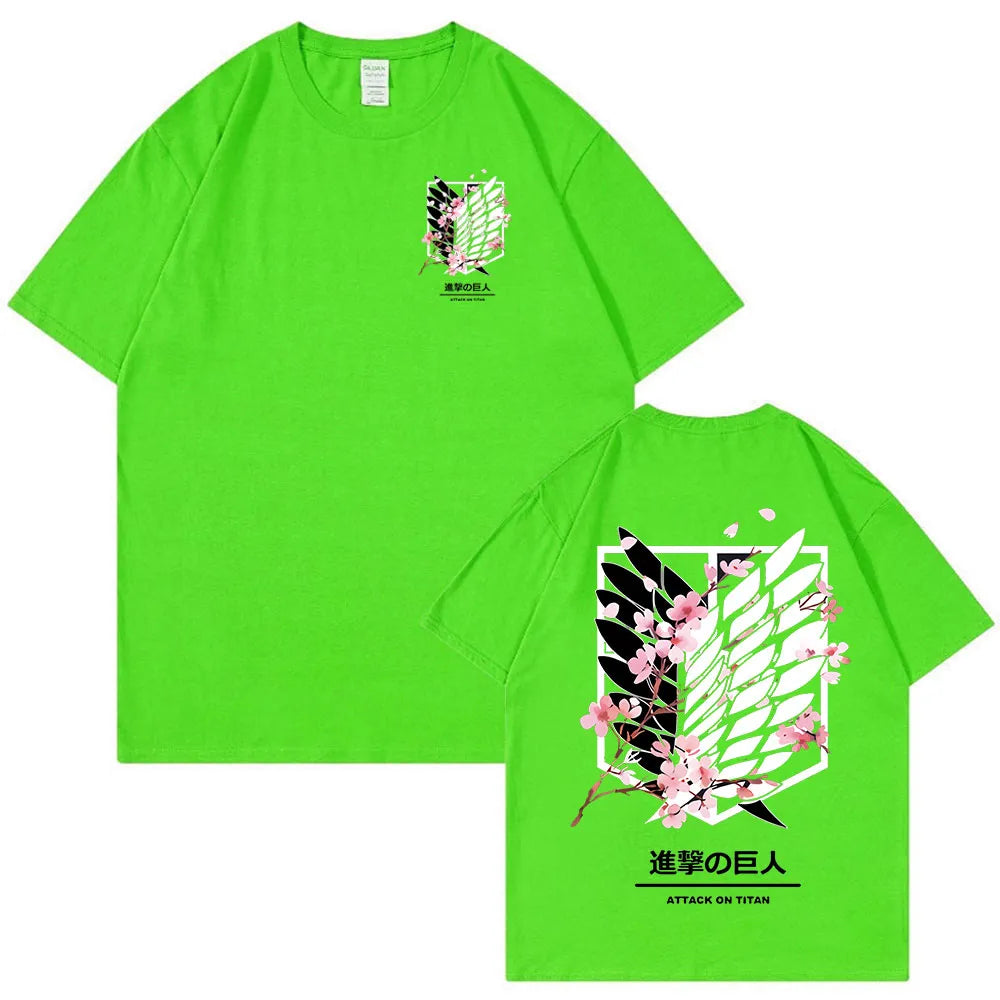 Anime Attack on Titan AOT Logo T-Shirt Green
