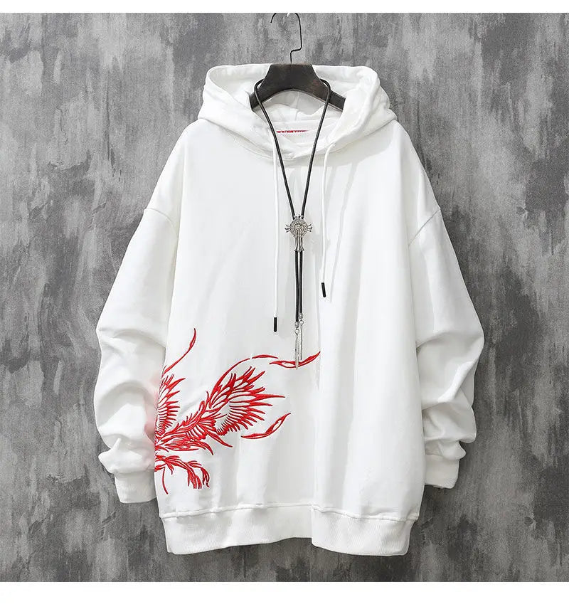 Japanese Phoenix Embroidery Hoodie