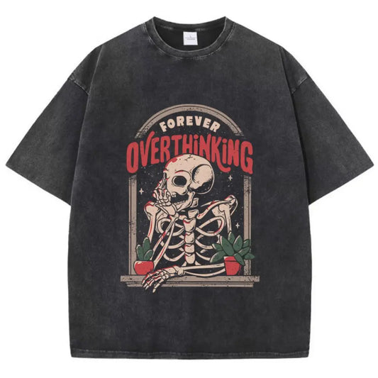 Anime Overthinking Vintage Tshirt Black