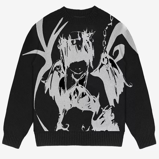 Anime Fallen Angel Sweater Black