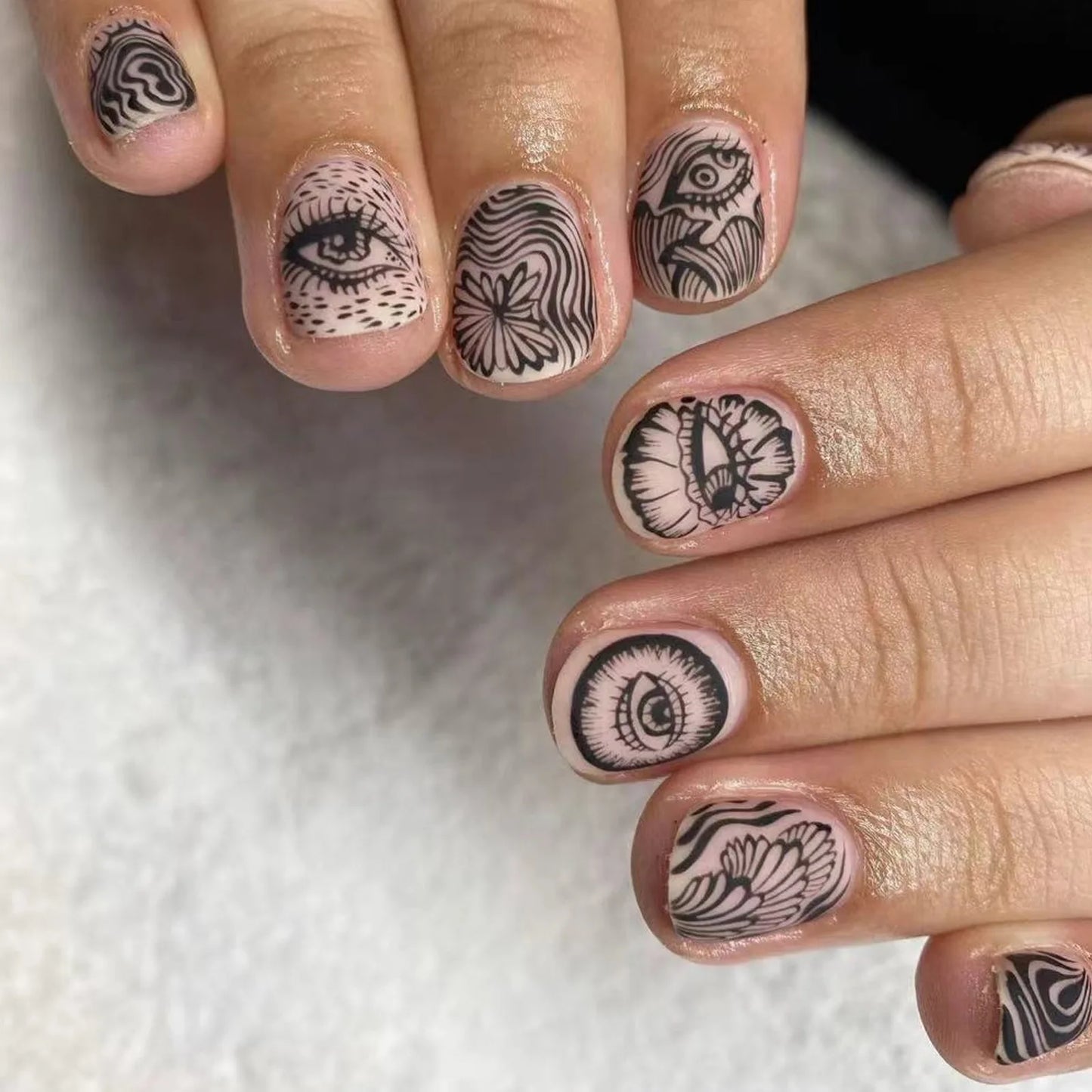 Junji Ito Anime Acrylic Nails Style 5