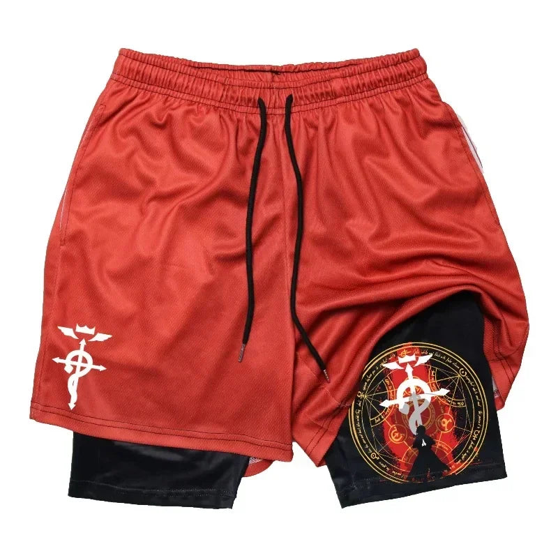 Fullmetal Alchemist 2 in 1 Double Layer Shorts Style 17