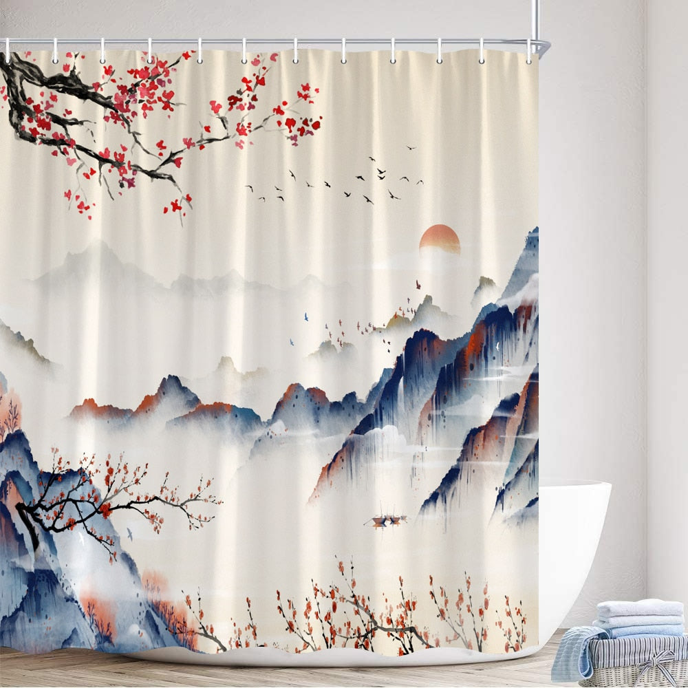 Japanese Style Shower Curtain 1