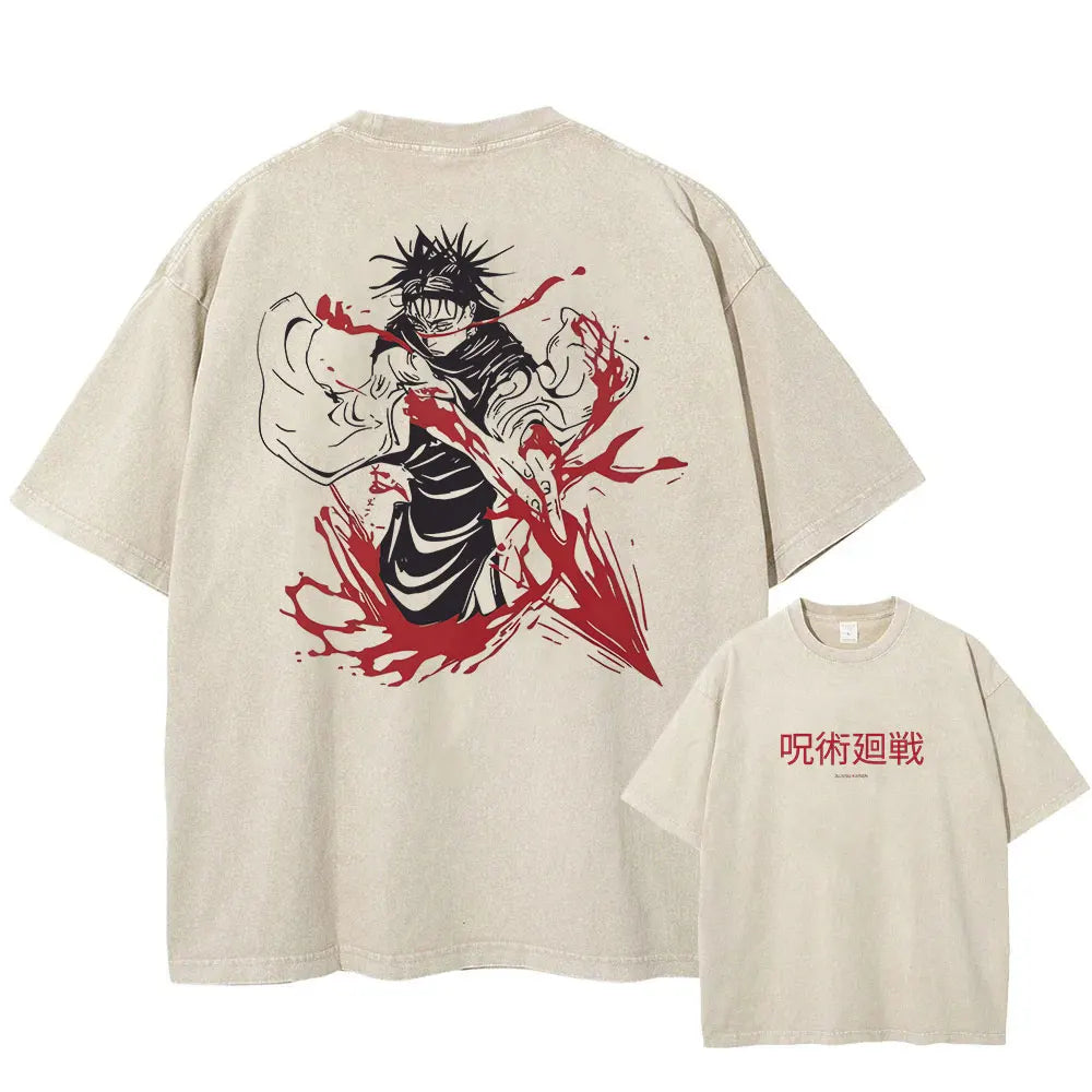 Jujutsu Kaisen Itadori vs Sukuna Vintage Wash T-Shirt Style 1