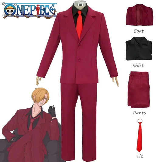 One Piece Sanji Red Cosplay Costume