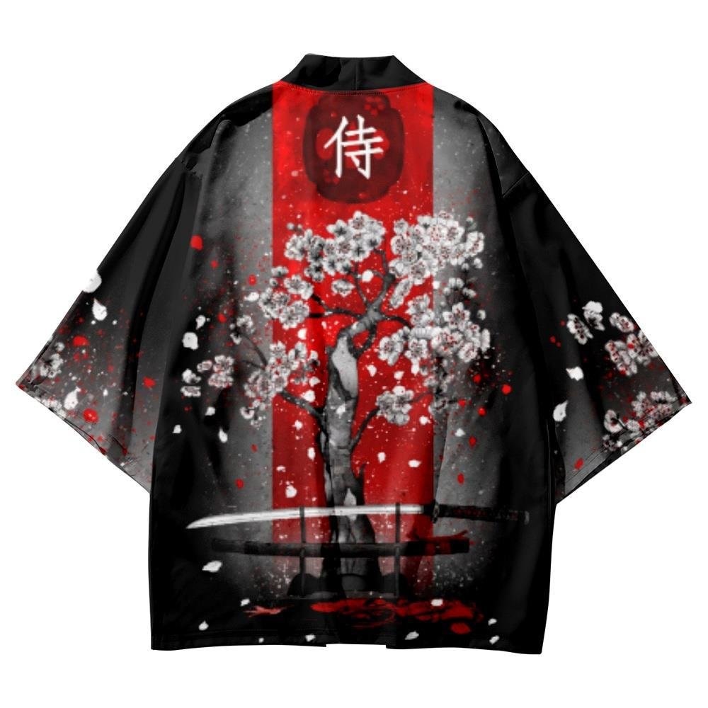 Japanese Style Cat Samurai Kimono Dress Style 1