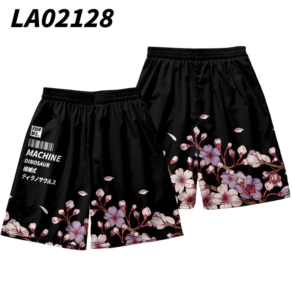 Japanese Style Fox Print Shorts Style 7