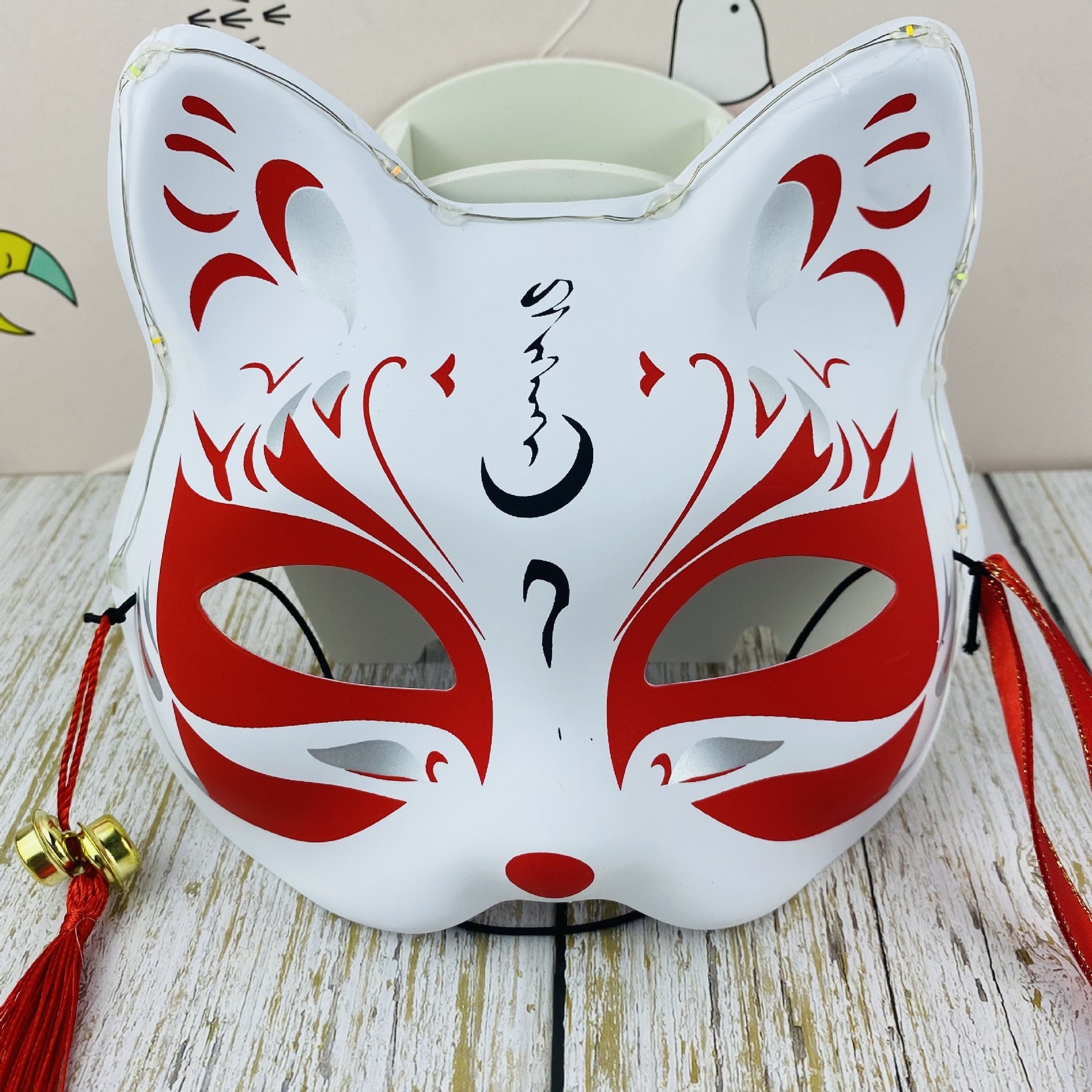 Japanese Mask Half Face Cosplay Prop
