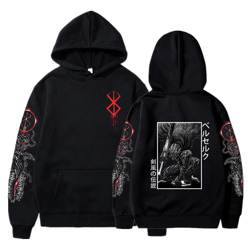 Berserk Guts Anime Cotton Hoodie Black 10