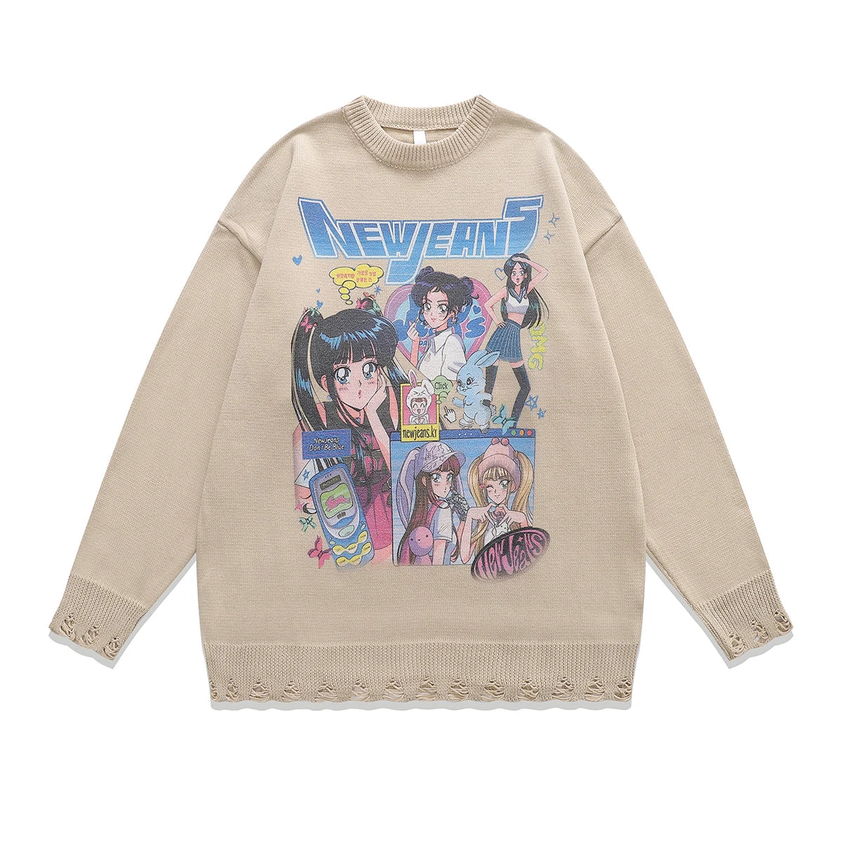 Anime New Jeans Sweater Apricot