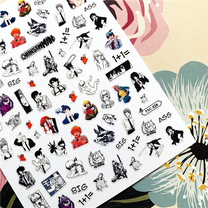 Jojo Bizarre Adventure Anime Acrylic Nails Sticker Style 16