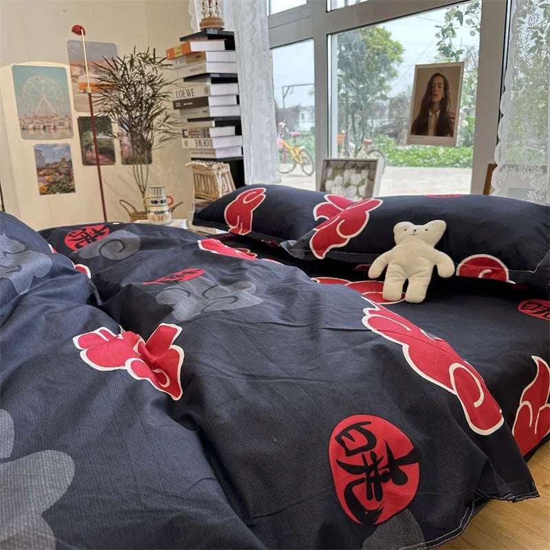 Akatsuki Style Anime Bed Four-Piece Set