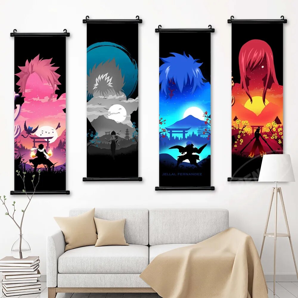 Fairy Tail Poster Canvas Hanging Scrolls