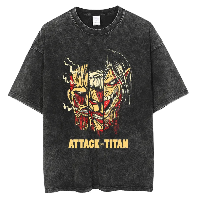 Attack on Titan Washed Vintage T-Shirt Black17