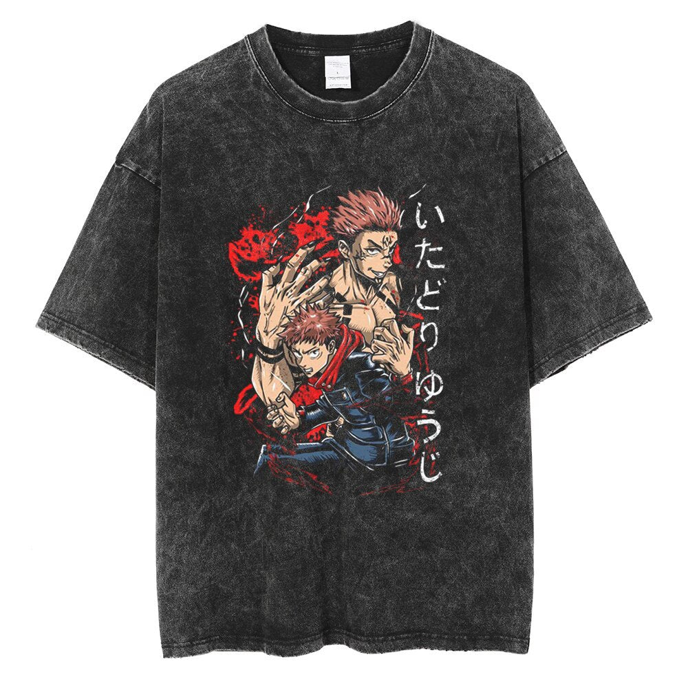 Jujutsu Kaisen Vintage T Shirt Black3