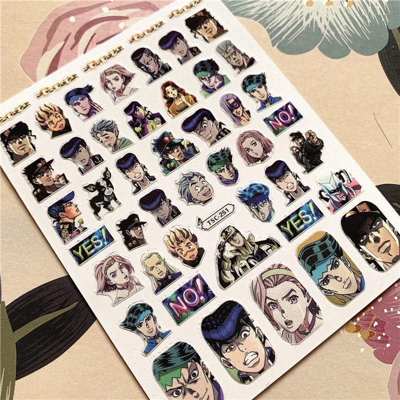 Jojo Bizarre Adventure Anime Acrylic Nails Sticker Style 3